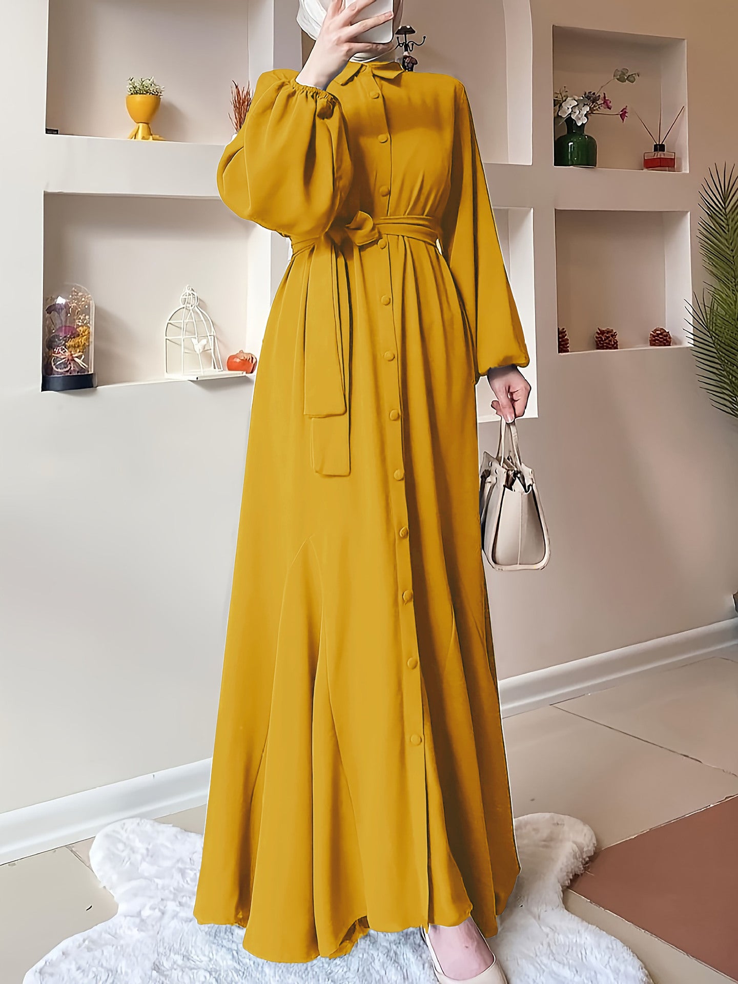 Maxi-Kleid mit Knöpfen