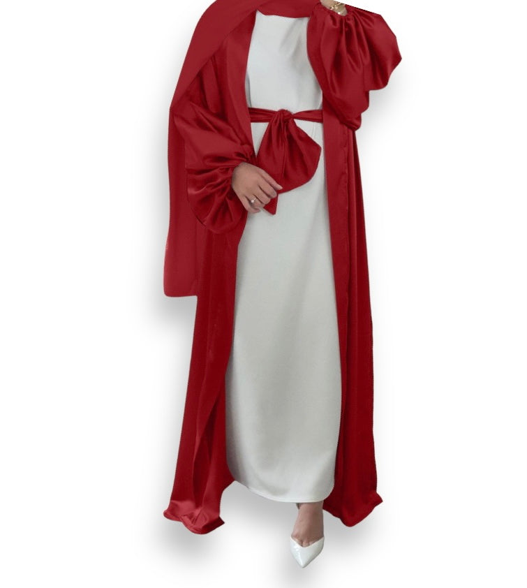 Satin Abaya mit Puffermäl