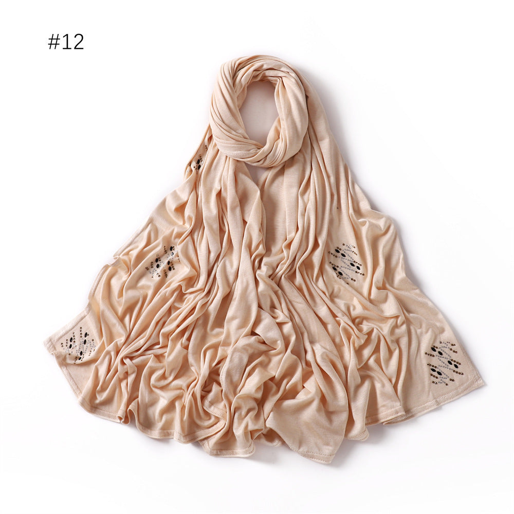 Premium Jersey Hijab mit Strass-Steine