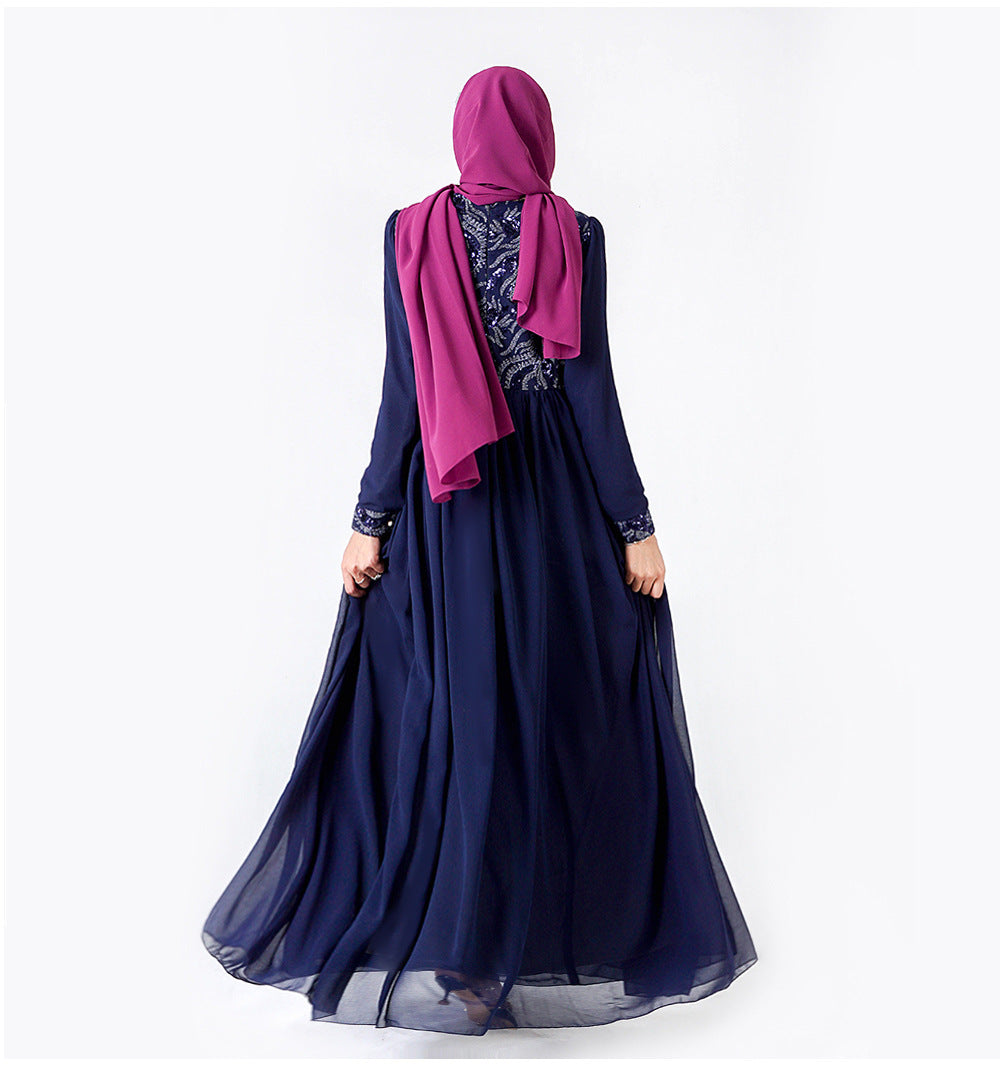 Chiffon Abendkleid mit Strass-Steine