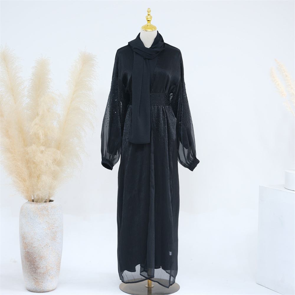 Elham Abaya Set mit Puff-Ärmel