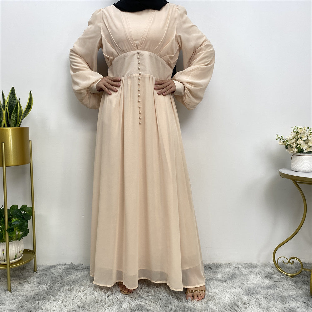 Elham Maxi Rundkleid mit Knöpfen