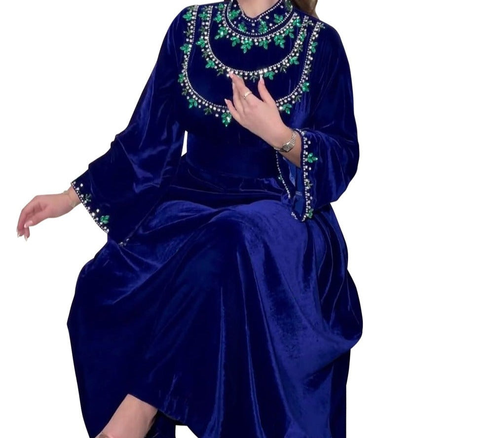 Velvet Kaftan mit Strasssteine