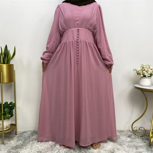 Elham Maxi Rundkleid mit Knöpfen