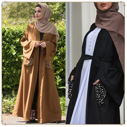 Abaya mit Perlentaschen