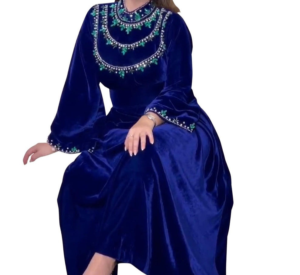 Velvet Kaftan mit Strasssteine