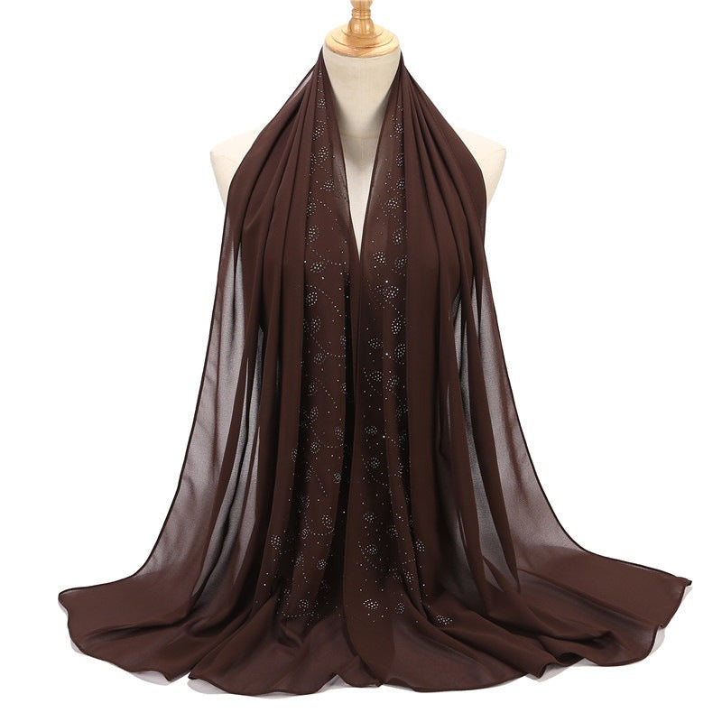 Chiffon Hijab mit Steinen