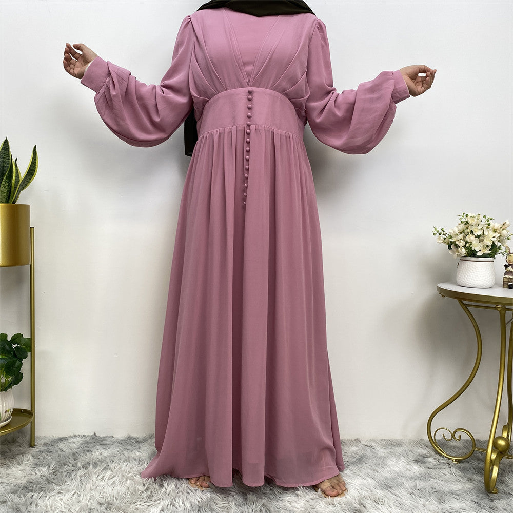 Elham Maxi Rundkleid mit Knöpfen