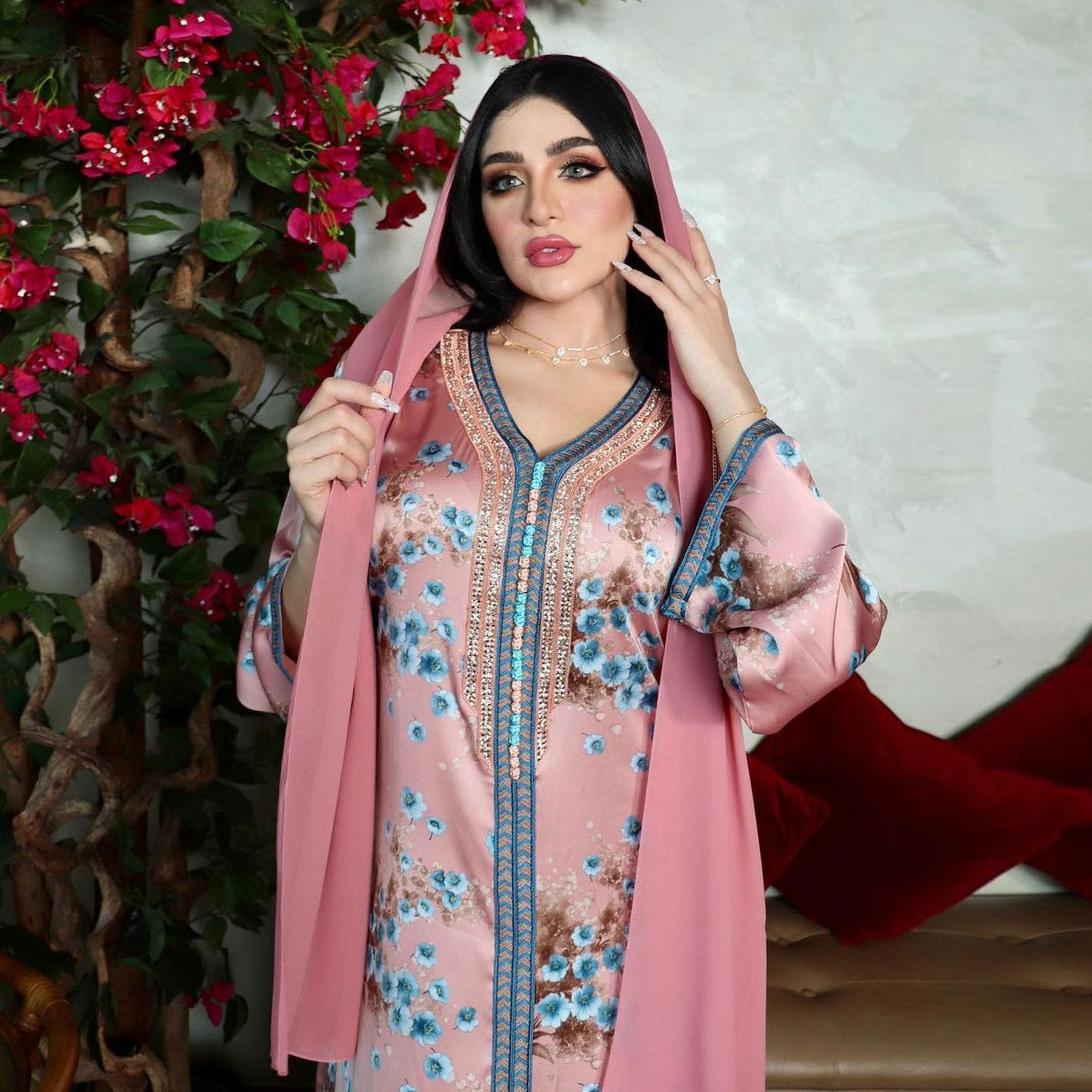 Silk Diamonds Kaftan Kleid