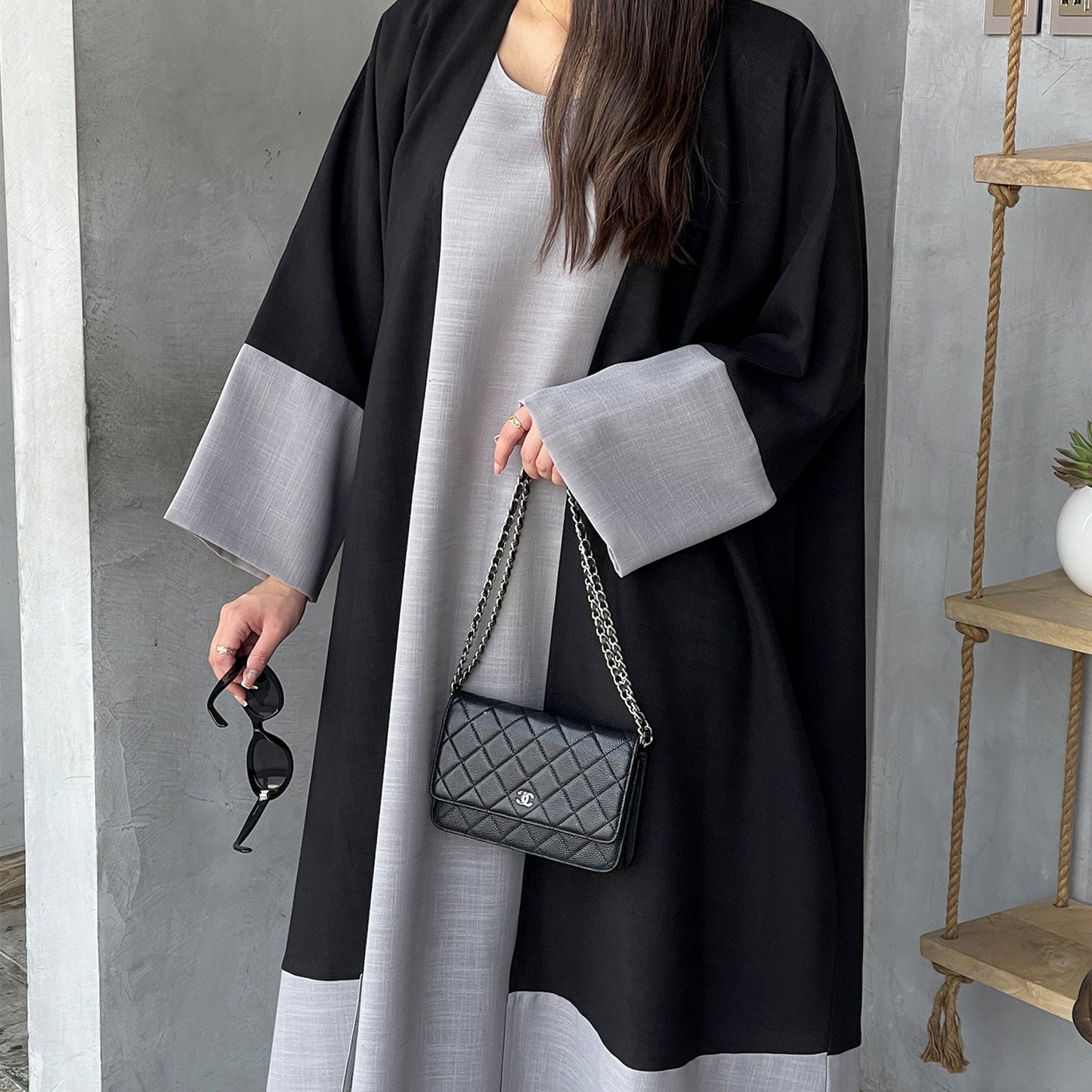 Dubai Abaya Set Grau