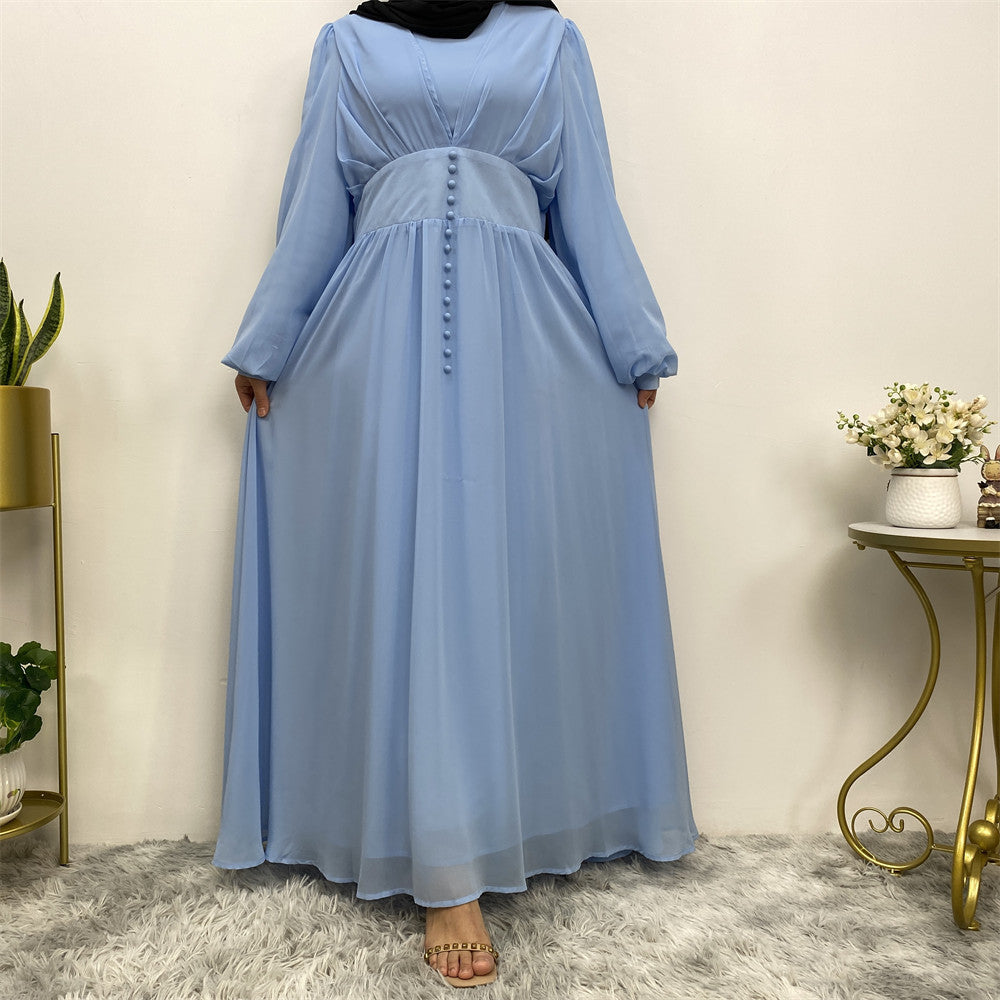 Elham Maxi Rundkleid mit Knöpfen