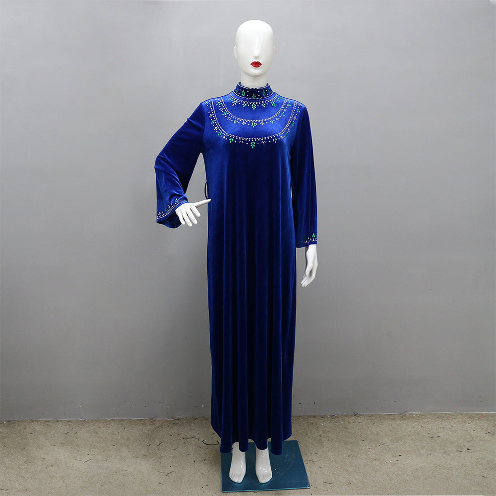 Velvet Kaftan mit Strasssteine