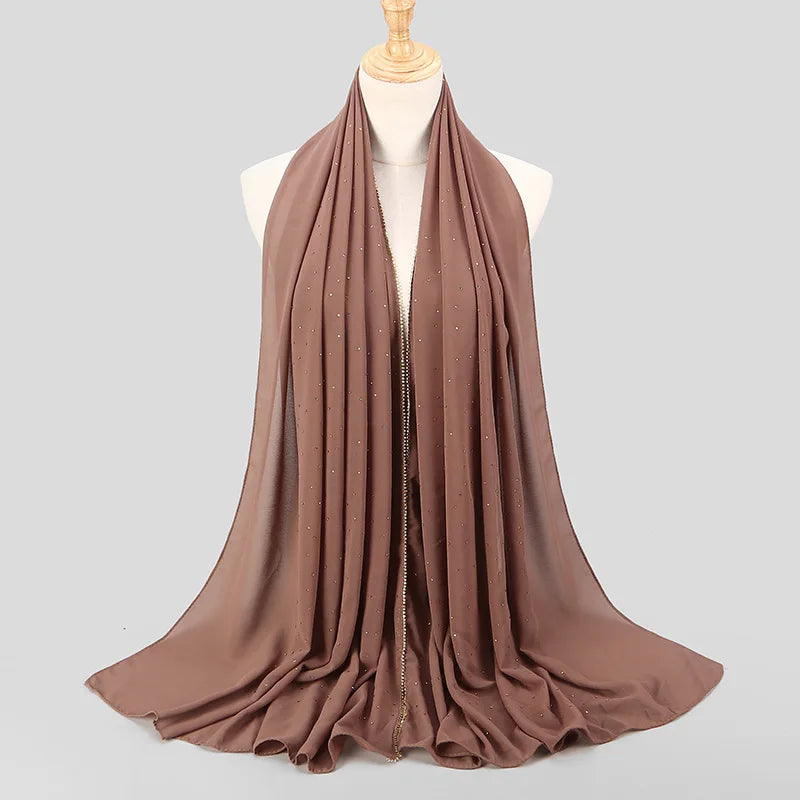 Chiffon Hijab mit Strass