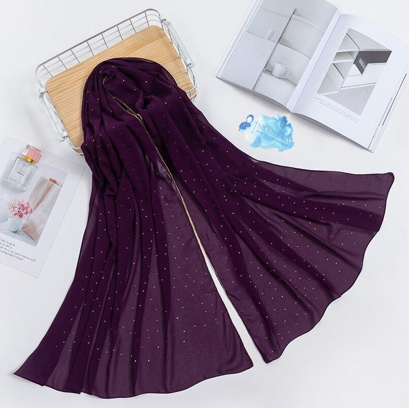 Chiffon Hijab mit Strass