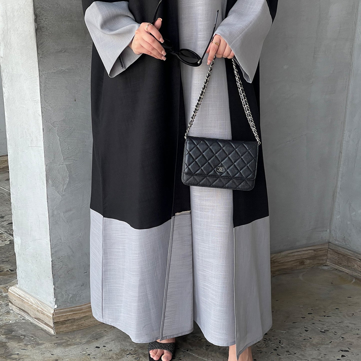 Dubai Abaya Set Grau