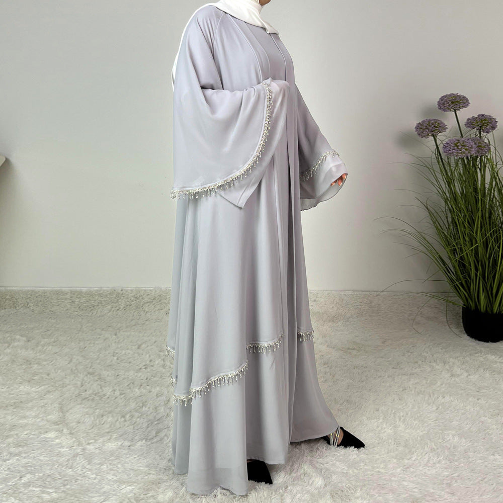 Neues Chiffon Strass Abaya Set