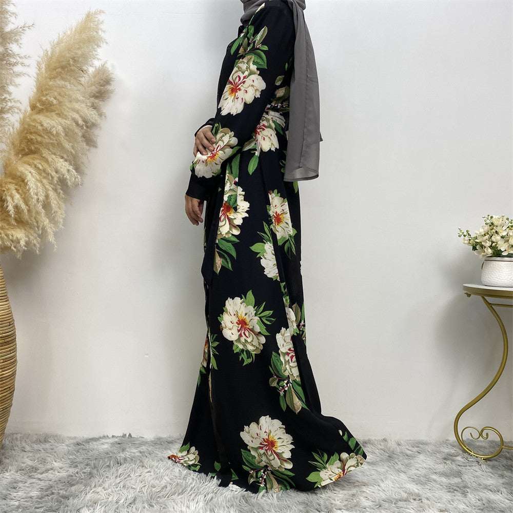 Blusenkleid Maxi mit Blumenmuster