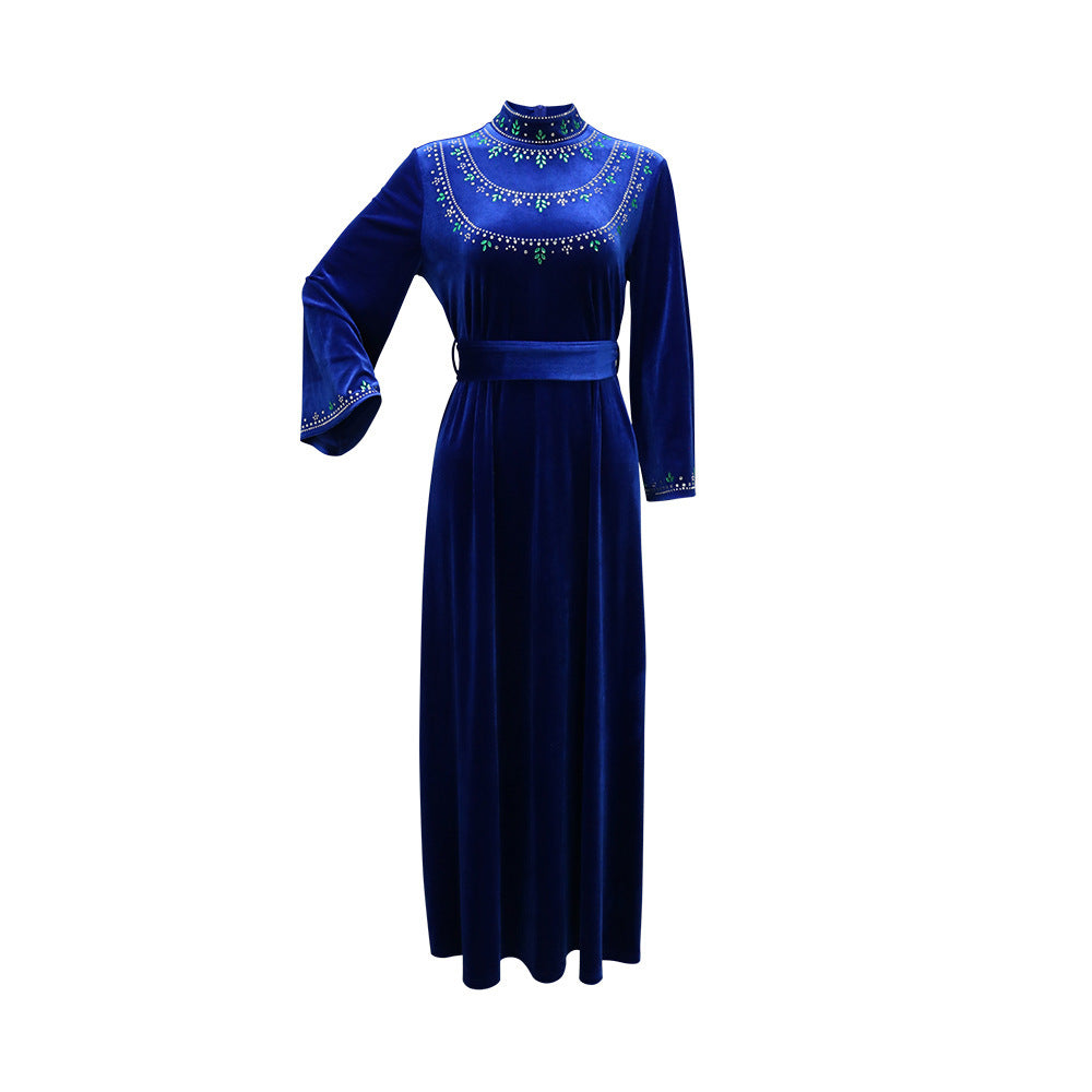 Velvet Kaftan mit Strasssteine