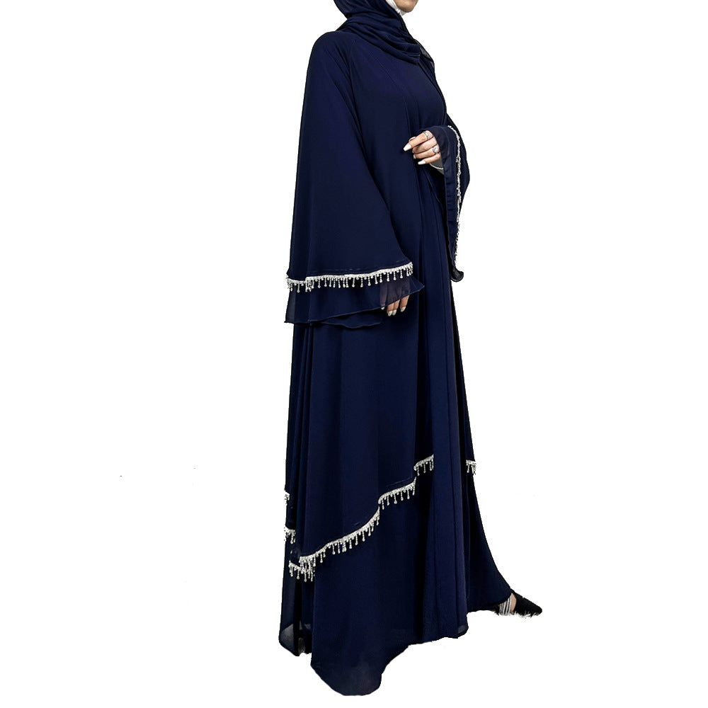 Neues Chiffon Strass Abaya Set